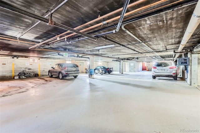 parking garage with a garage door opener