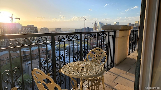 925 N Lincoln St Unit 14C, Denver, CO 80203 - balcony at dusk with a view of city