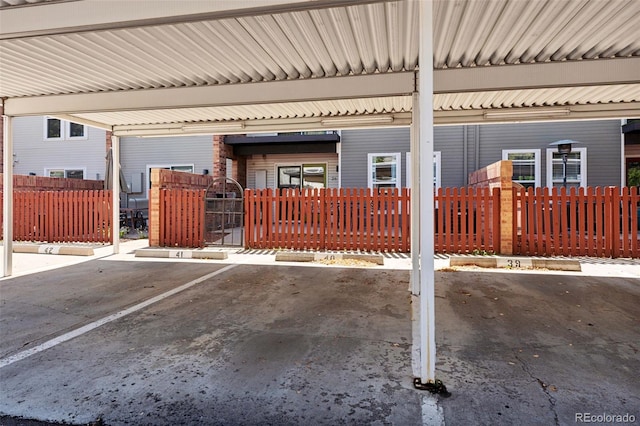 view of patio featuring a carport