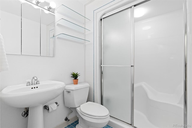 15000 W 29th Ave, Golden, CO 80401 - full bath featuring a shower stall, toilet, and tile patterned floors