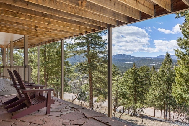6530 Ridgeview Dr, Morrison, CO 80465 - view of patio featuring a mountain view