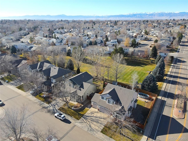 aerial view featuring a mountain view