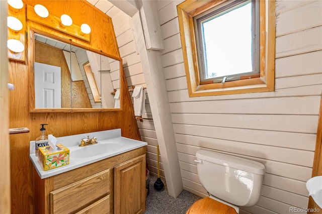 771 Spruce Rd, Cimarron, CO 81220 - half bathroom featuring wood walls and vanity