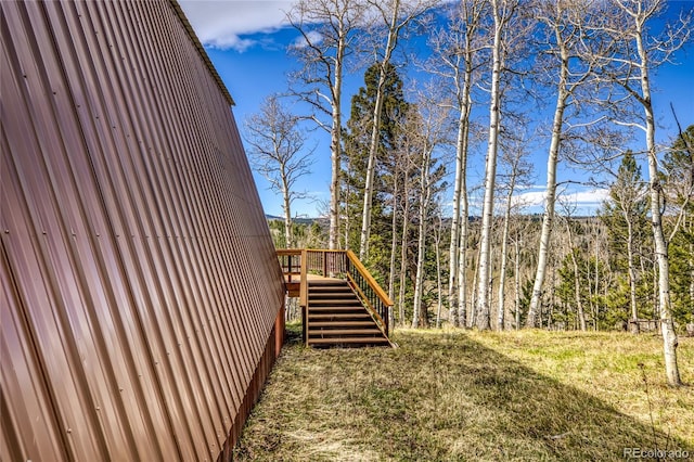 771 Spruce Rd, Cimarron, CO 81220 - view of yard with stairs and a wooden deck