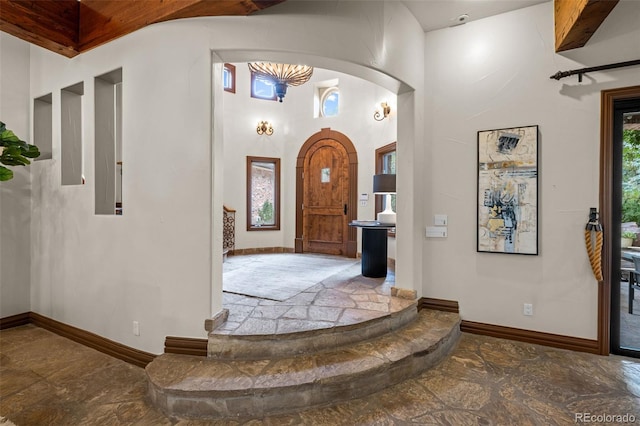 foyer with a high ceiling