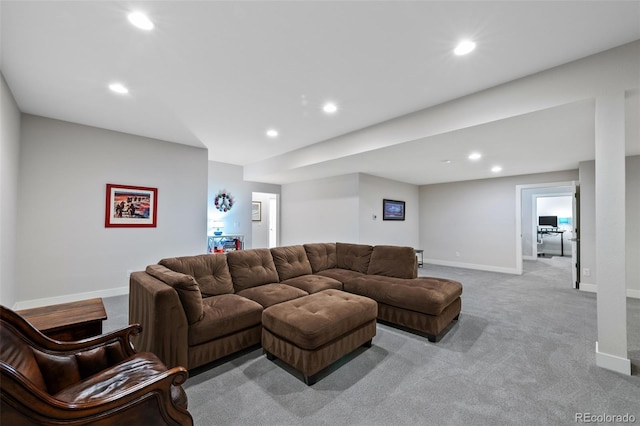 5608 Raintree Dr, Parker, CO 80134 - living room featuring recessed lighting, carpet floors, and baseboards