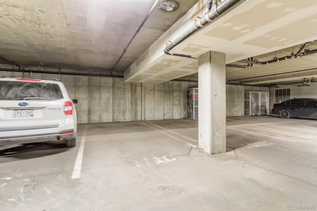 view of parking garage