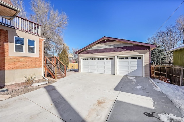 view of garage