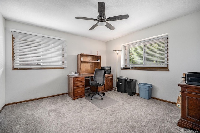 1152 Clubhouse Dr, Broomfield, CO 80020 - office with light colored carpet, ceiling fan, and baseboards