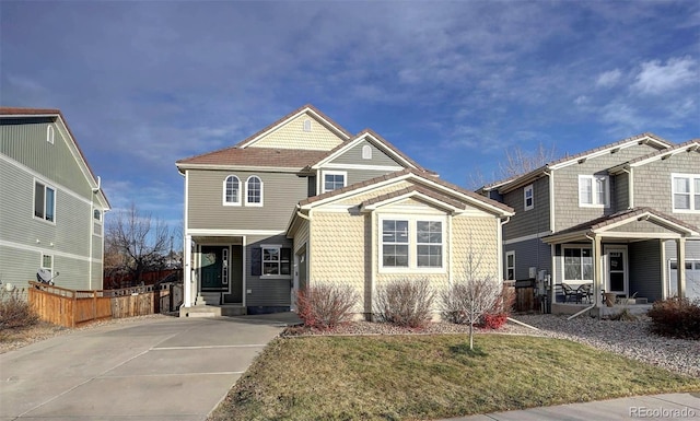 view of front property with a front yard