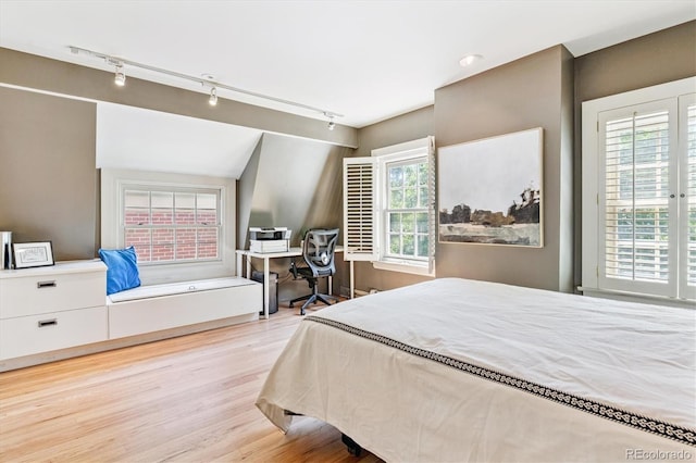 428 N Humboldt St, Denver, CO 80218 - bedroom featuring track lighting and wood finished floors