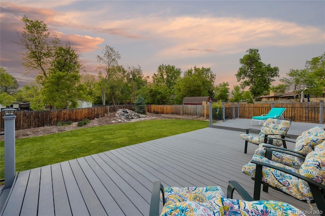 view of deck at dusk