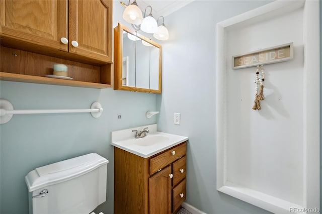 half bath with toilet and vanity