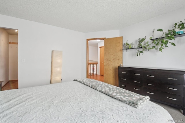 bedroom with a textured ceiling