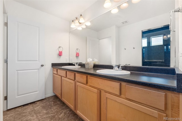 19047 Randolph Pl, Denver, CO 80249 - bathroom with visible vents, double vanity, and a sink
