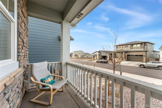 balcony with a residential view