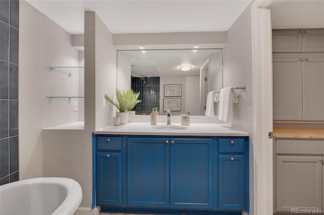 9400 Ridge Rd, Arvada, CO 80002 - bathroom featuring vanity and a freestanding tub