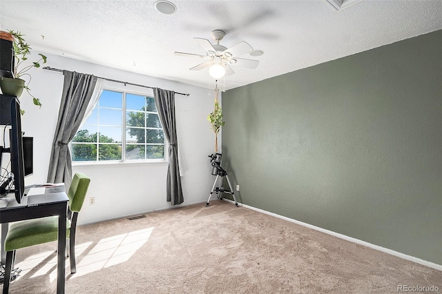 7582 Jared Way, Littleton, CO 80125 - unfurnished office featuring ceiling fan, carpet flooring, and a textured ceiling