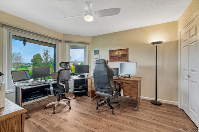43793 Buckskin Rd, Parker, CO 80138 - office space featuring wood finished floors and a ceiling fan