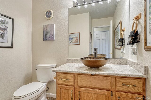43793 Buckskin Rd, Parker, CO 80138 - half bathroom with vanity and a textured wall