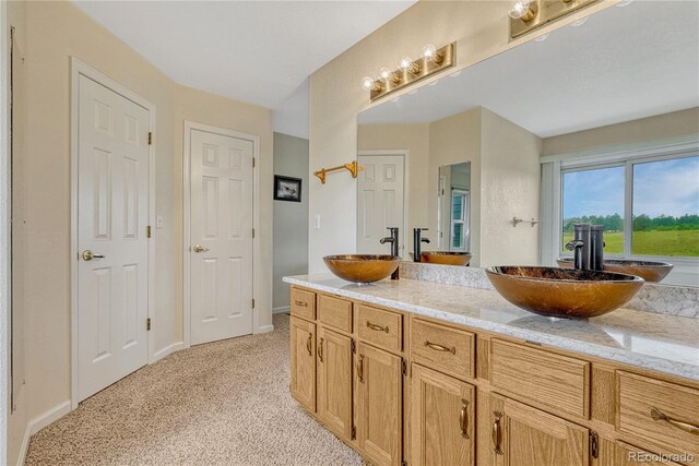 43793 Buckskin Rd, Parker, CO 80138 - bathroom with double vanity and baseboards