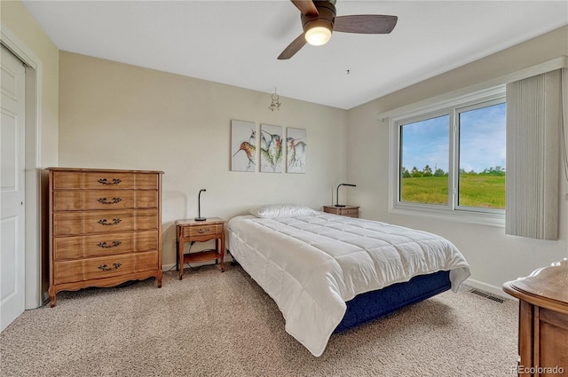 43793 Buckskin Rd, Parker, CO 80138 - bedroom with light colored carpet and ceiling fan