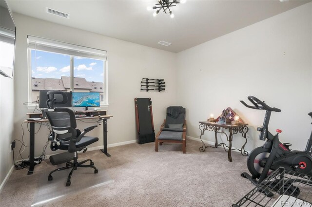 11524 Dewey St, Parker, CO 80138 - carpeted office with baseboards and visible vents