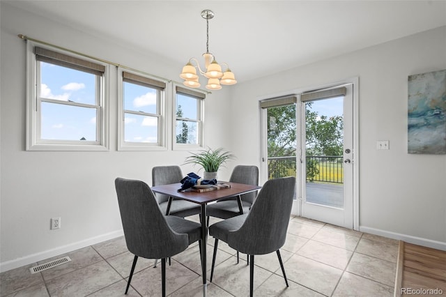 46531 Sundance Trl, Parker, CO 80138 - dining space with a chandelier and light tile patterned flooring