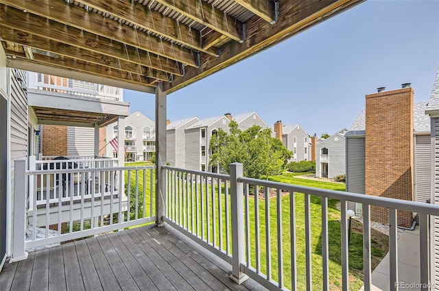 3436 S Locust St Unit D, Denver, CO 80222 - wooden deck featuring a residential view and a yard
