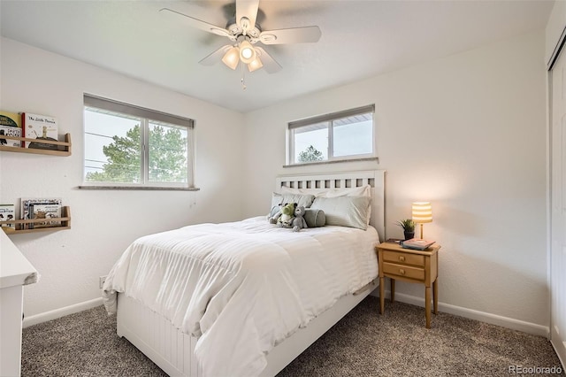 6046 Vrain St, Arvada, CO 80003 - bedroom featuring baseboards, carpet flooring, and a ceiling fan