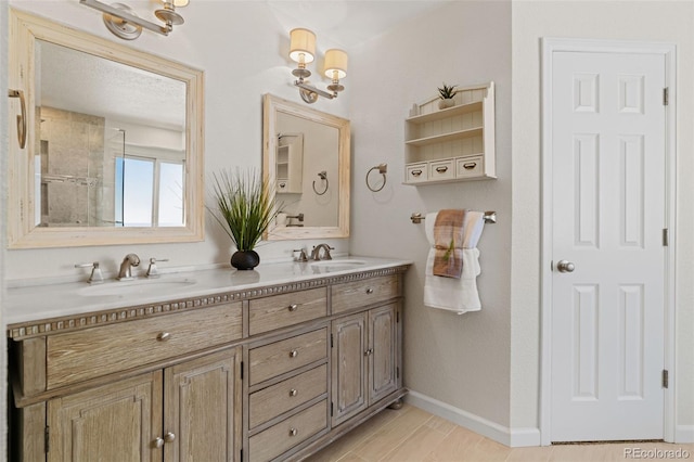20922 E Crestline Cir, Centennial, CO 80015 - bathroom with double vanity and baseboards
