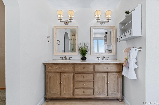 20922 E Crestline Cir, Centennial, CO 80015 - bathroom with double vanity and baseboards