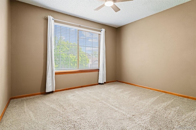 20922 E Crestline Cir, Centennial, CO 80015 - carpeted empty room featuring ceiling fan, baseboards, and a textured ceiling
