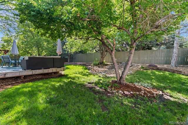 20922 E Crestline Cir, Centennial, CO 80015 - view of yard featuring a wooden deck