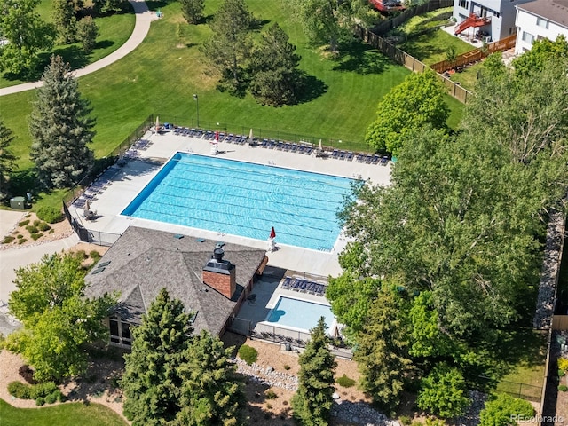 20922 E Crestline Cir, Centennial, CO 80015 - drone / aerial view of a pool area
