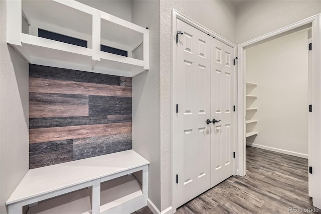 1715 Pioneer Cir, Lafayette, CO 80026 - mudroom with wood finished floors and baseboards