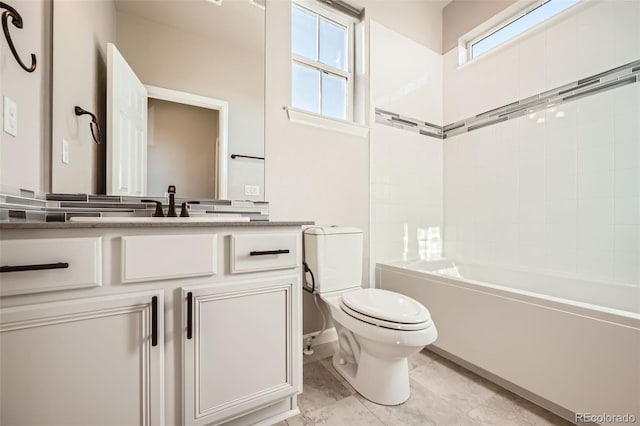 1715 Pioneer Cir, Lafayette, CO 80026 - full bath with vanity, toilet, shower / washtub combination, and tile patterned flooring