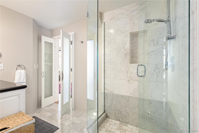 full bathroom with a shower stall