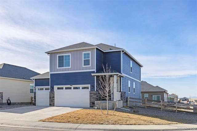 view of front of home with a garage