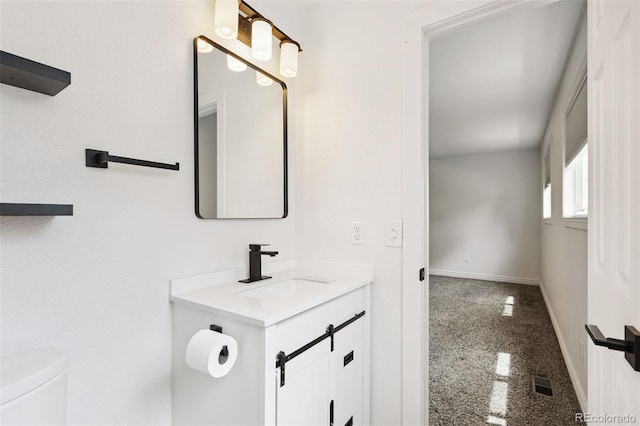 9563 W Caley Ave, Littleton, CO 80123 - half bathroom featuring granite floors and vanity