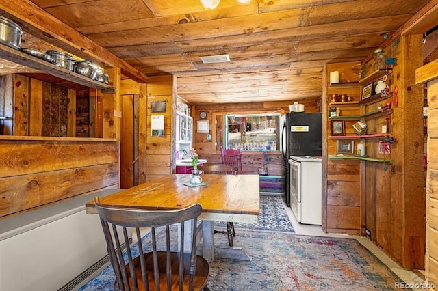 8929 Apache Dr, Beulah, CO 81023 - dining space with wooden ceiling and wooden walls