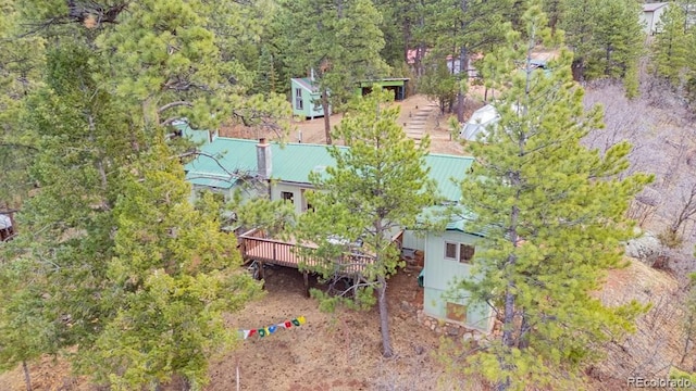 8929 Apache Dr, Beulah, CO 81023 - aerial view of property and surrounding area with a heavily wooded area