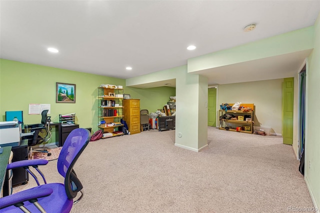 view of carpeted office