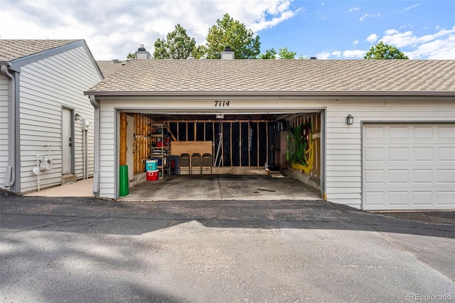 view of garage