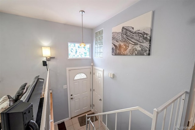 view of tiled foyer