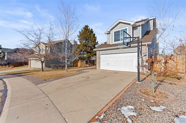 view of front of property featuring a garage