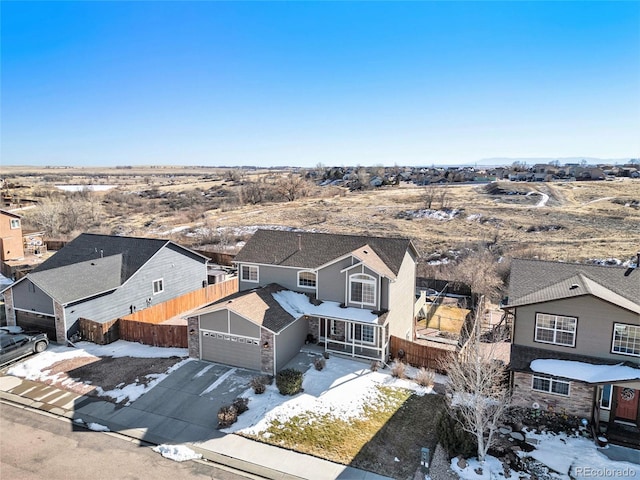 drone / aerial view featuring a residential view