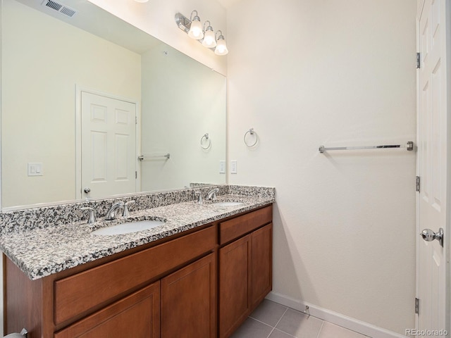 5755 S Buchanan Ct Unit E, Aurora, CO 80016 - full bathroom featuring double vanity and tile patterned floors