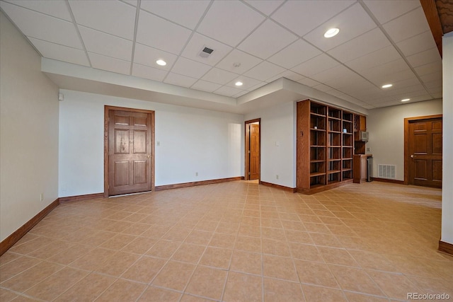 5197 Bear Mountain Dr, Evergreen, CO 80439 - empty room with baseboards, recessed lighting, a paneled ceiling, and visible vents