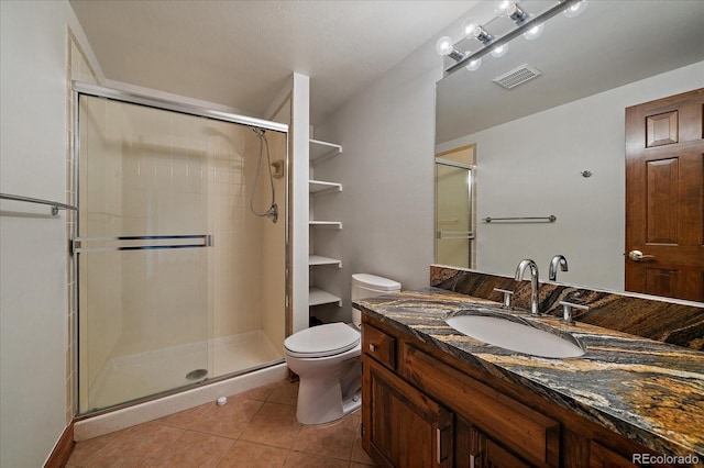 5197 Bear Mountain Dr, Evergreen, CO 80439 - full bath with a stall shower, toilet, and visible vents